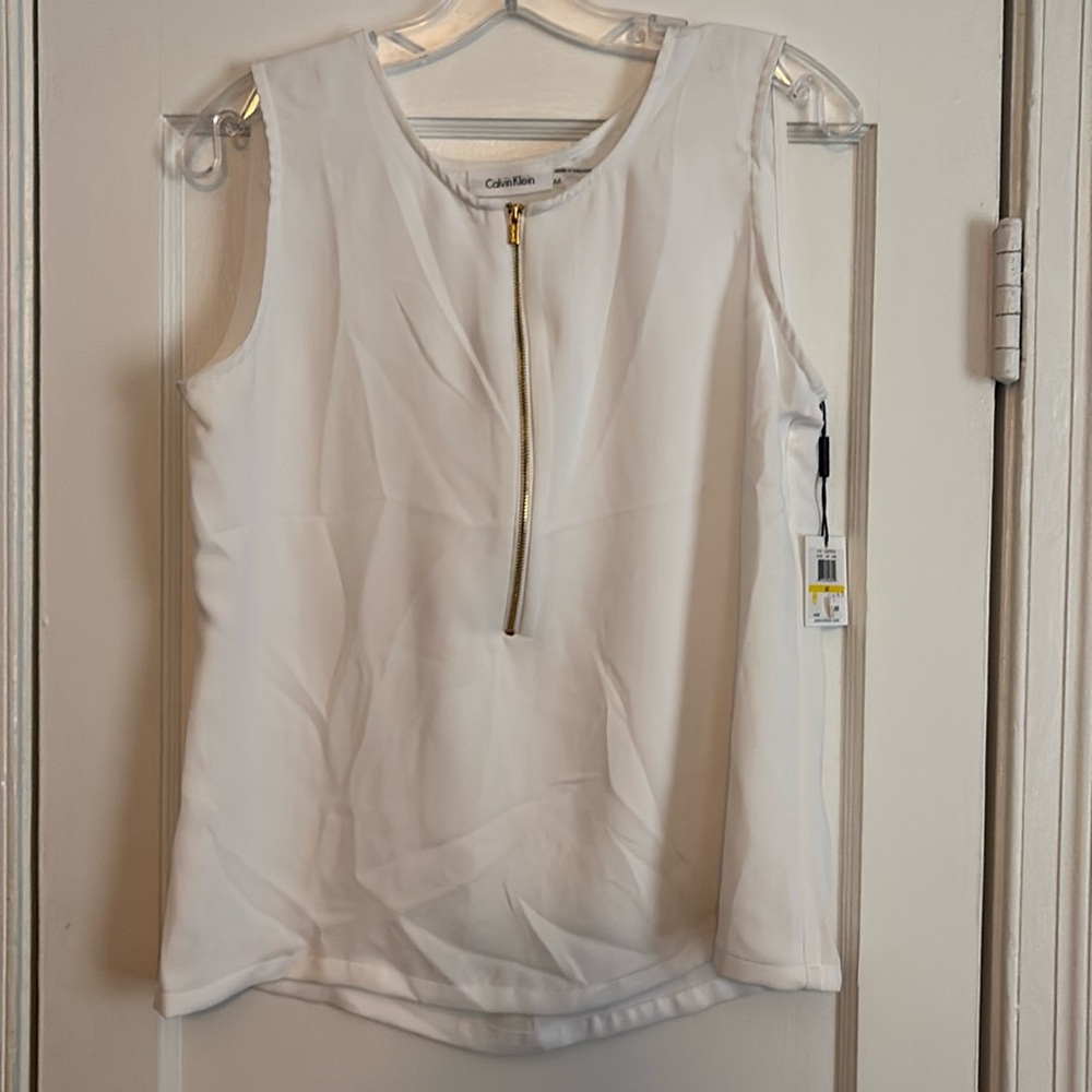 White Calvin Klein she’ll tank with zipper